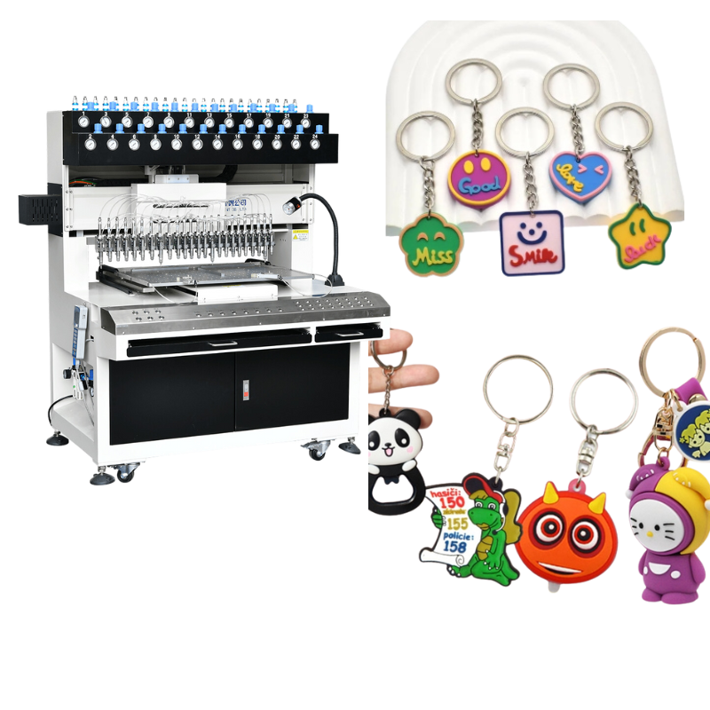 custom Kawaii emoji soft pvc keychain filling machine